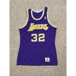 Vintage Magic Johnson 32 Sand Knit LA Lakers Jersey NBA M